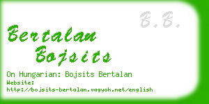 bertalan bojsits business card